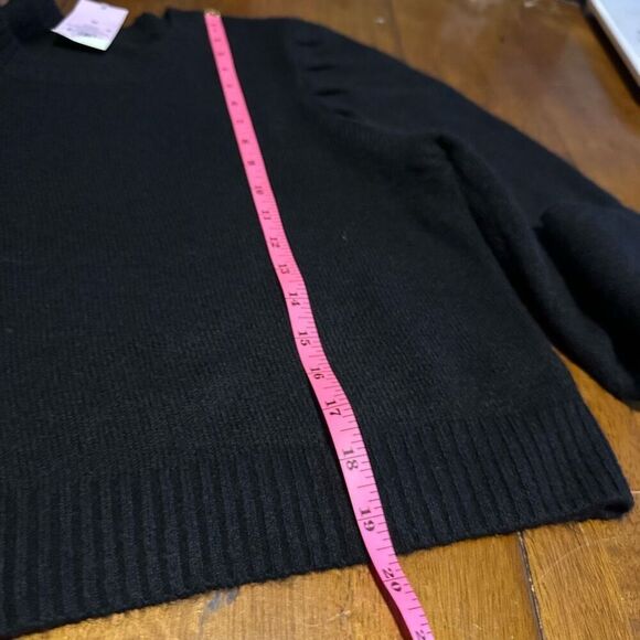 New Wild Fable Junior Women’s Black Puff Sleeve Cropped Stretch Black Sweater M - Picture 10 of 11